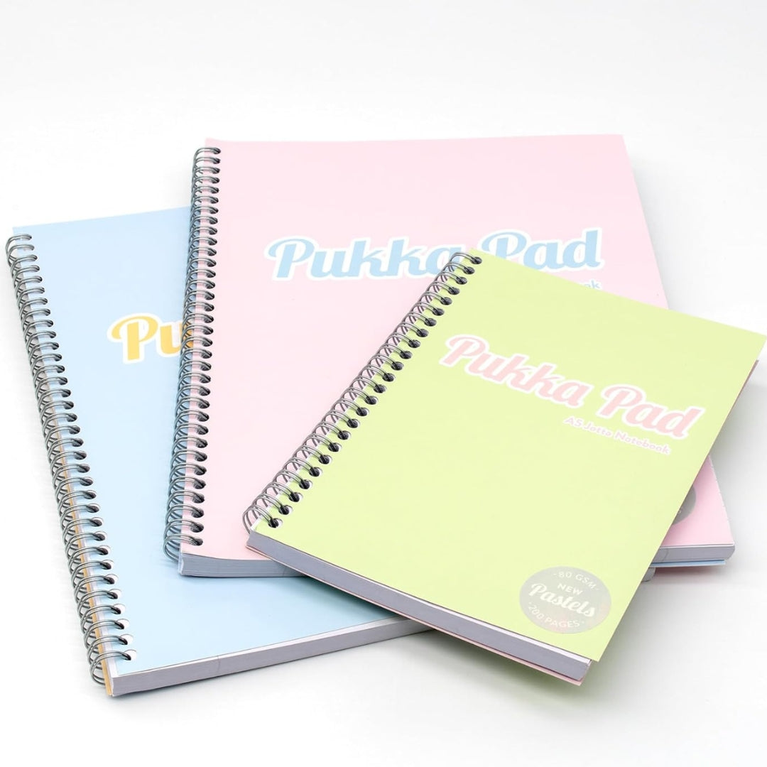 A4 Pukka Pad Side-Spiral Lined Jotta Notebook - Pastel - Various Colours