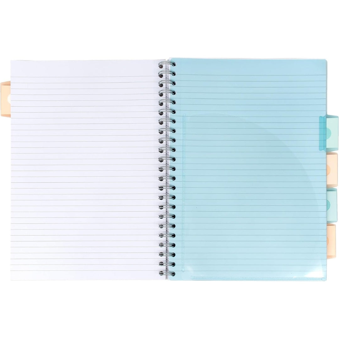 A4 Pukka Pad Side-Spiral Lined Project Book With Dividers - Pastel - Various Colours