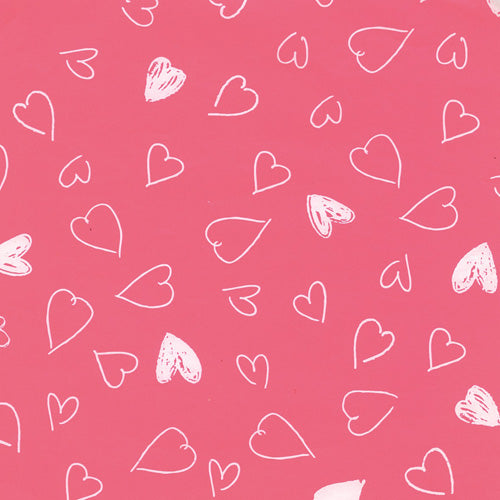 Gift Wrapping Paper Single Sheet 50 x 70cm - Pink Hearts