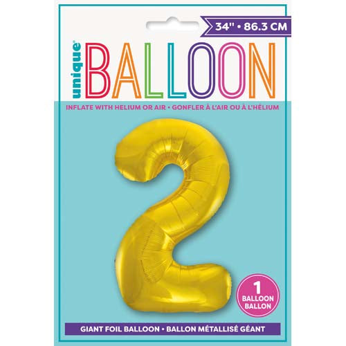 Unique 34inch Gold Number Balloons, All Numbers! - 8