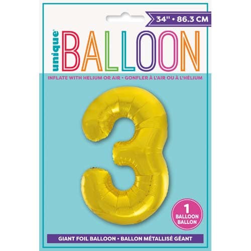 Unique 34inch Gold Number Balloons, All Numbers! - 8