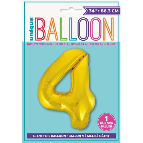 Unique 34inch Gold Number Balloons, All Numbers! - 8