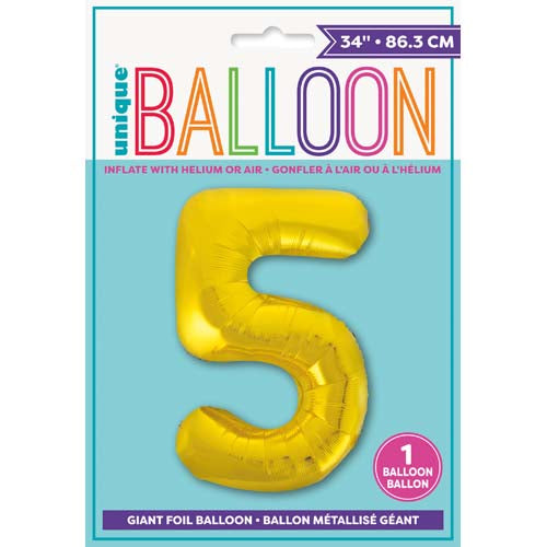 Unique 34inch Gold Number Balloons, All Numbers! - 8