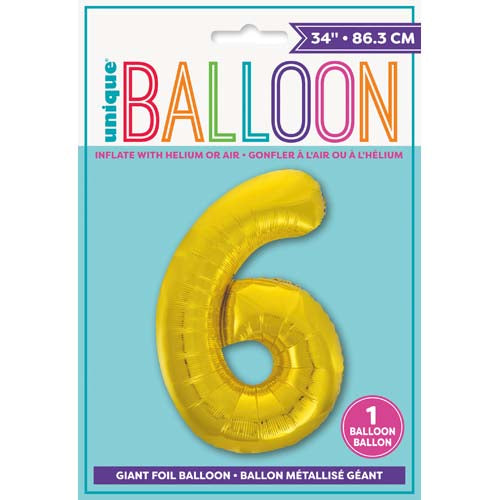 Unique 34inch Gold Number Balloons, All Numbers! - 8