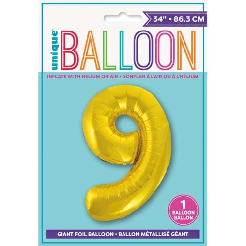 Unique 34inch Gold Number Balloons, All Numbers! - 8