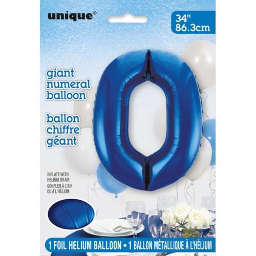 Unique 34inch Blue Number Balloons, All Numbers! - 4