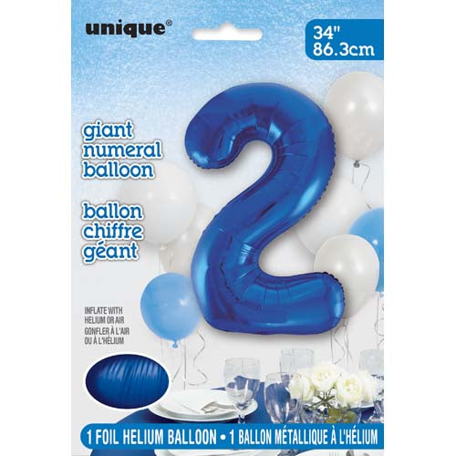 Unique 34inch Blue Number Balloons, All Numbers! - 4