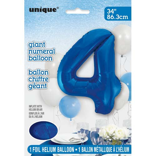 Unique 34inch Blue Number Balloons, All Numbers! - 4