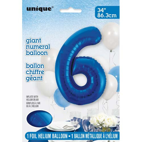 Unique 34inch Blue Number Balloons, All Numbers! - 4