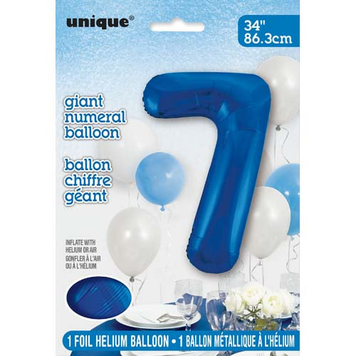 Unique 34inch Blue Number Balloons, All Numbers! - 4