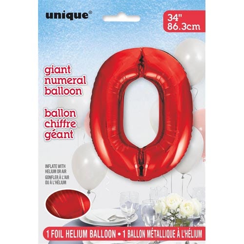 Unique 34inch Red Number Balloons, All Numbers! - 4