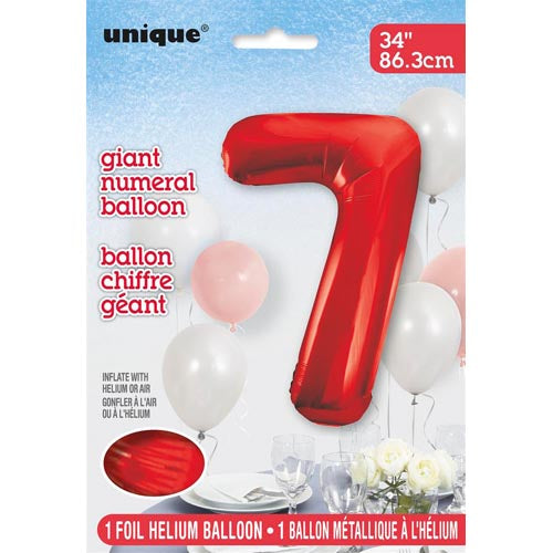 Unique 34inch Red Number Balloons, All Numbers! - 4