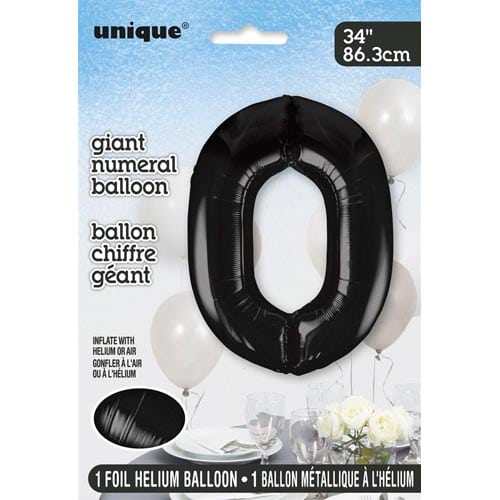 Unique 34inch Black Number Balloons, All Numbers! - 4