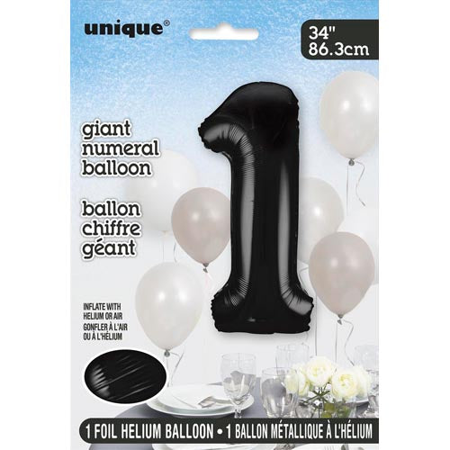 Unique 34inch Black Number Balloons, All Numbers! - 4