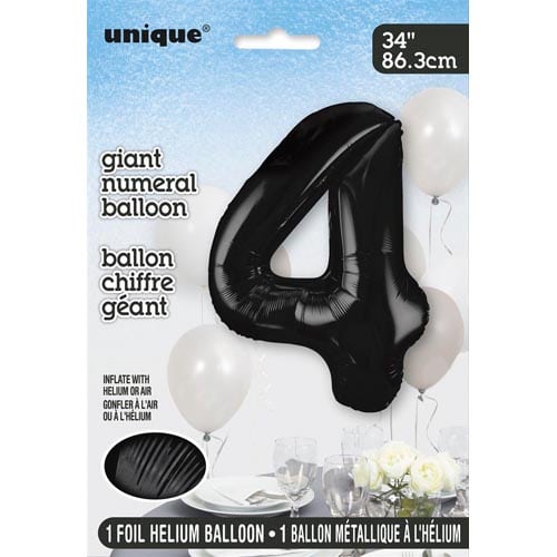 Unique 34inch Black Number Balloons, All Numbers! - 4