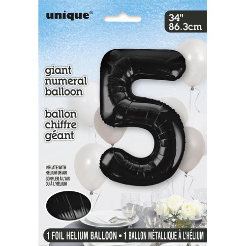 Unique 34inch Black Number Balloons, All Numbers! - 4