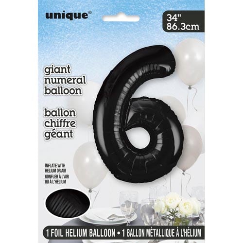 Unique 34inch Black Number Balloons, All Numbers! - 4