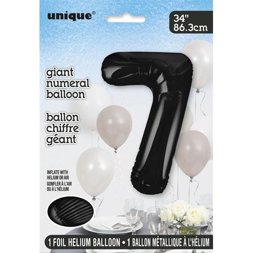 Unique 34inch Black Number Balloons, All Numbers! - 4