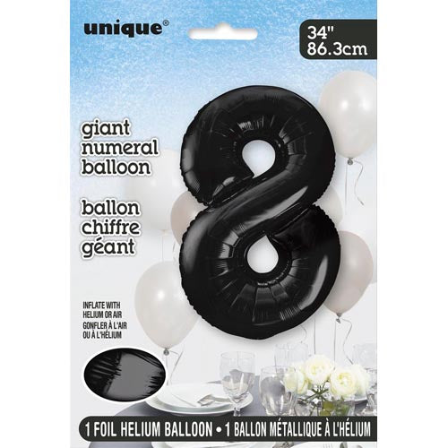 Unique 34inch Black Number Balloons, All Numbers! - 4