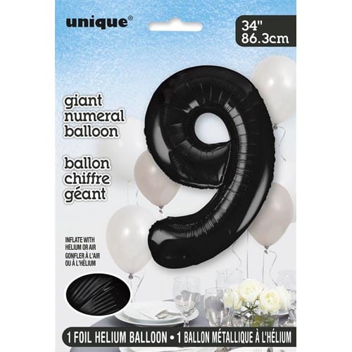 Unique 34inch Black Number Balloons, All Numbers! - 4