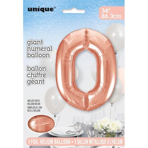 Unique 34inch Rose Gold Number Balloons, All Numbers!