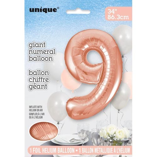 Unique 34inch Rose Gold Number Balloons, All Numbers!