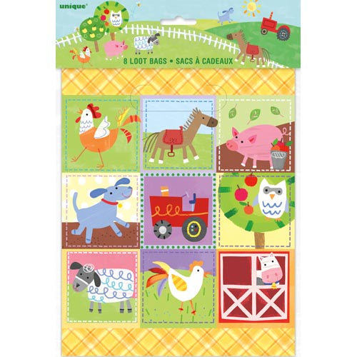 Unique Party Bags A Pack Of 8pcs - Farm