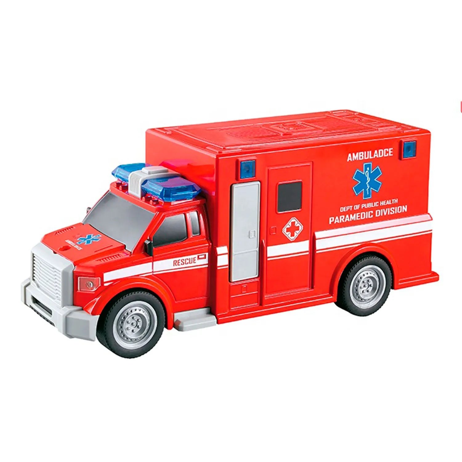 City Service Friction Rescue Ambulance Red W/Music & Light