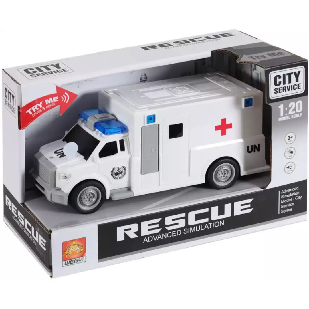 City Service Friction Rescue Ambulance W/Music & Light