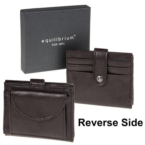 ?Equilibrium Credit Card & Coin Wallet Holder Brown