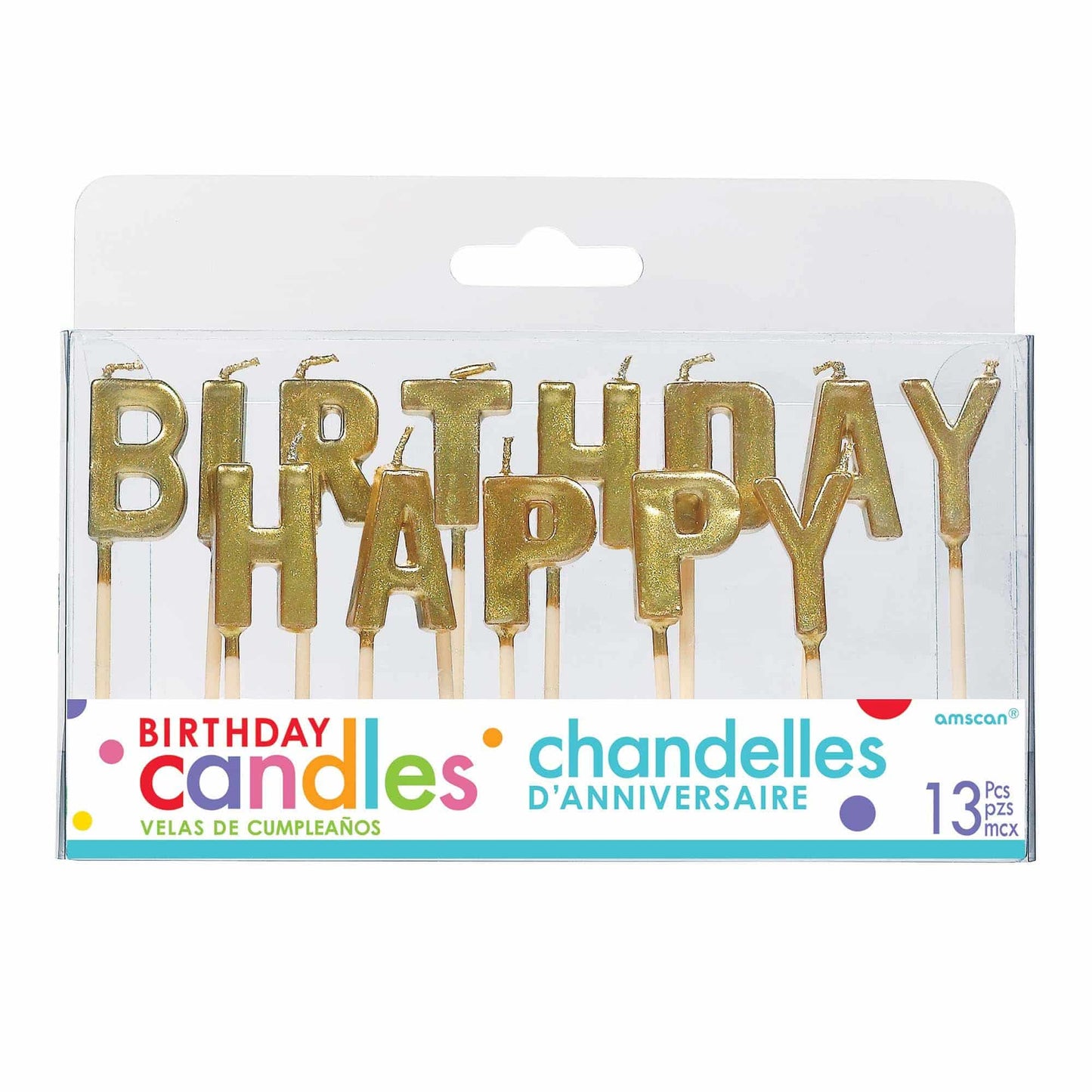 Unique Gold 'Happy Birthday' Candles/Picks