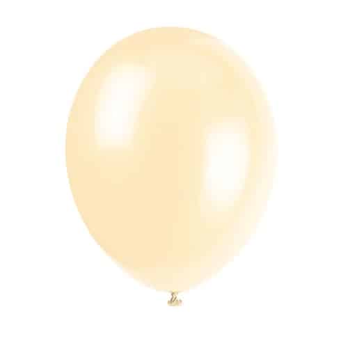 Unique Helium Latex Balloons 30.4cm A Pack Of 10pcs - Ivory Cream