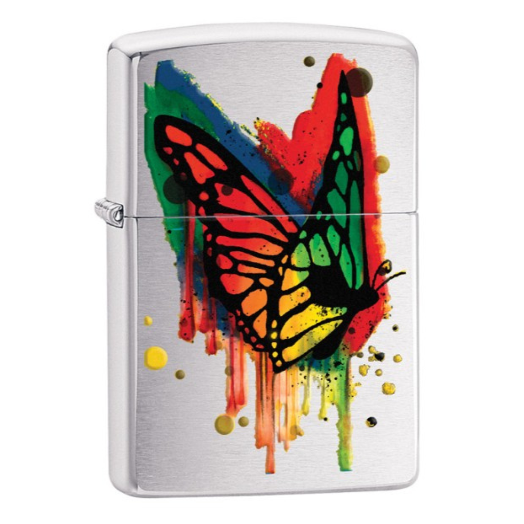 Zippo Butterfly Brushed Chrome