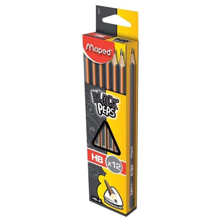 Maped Black Peps - Box of 12 (without eraser)