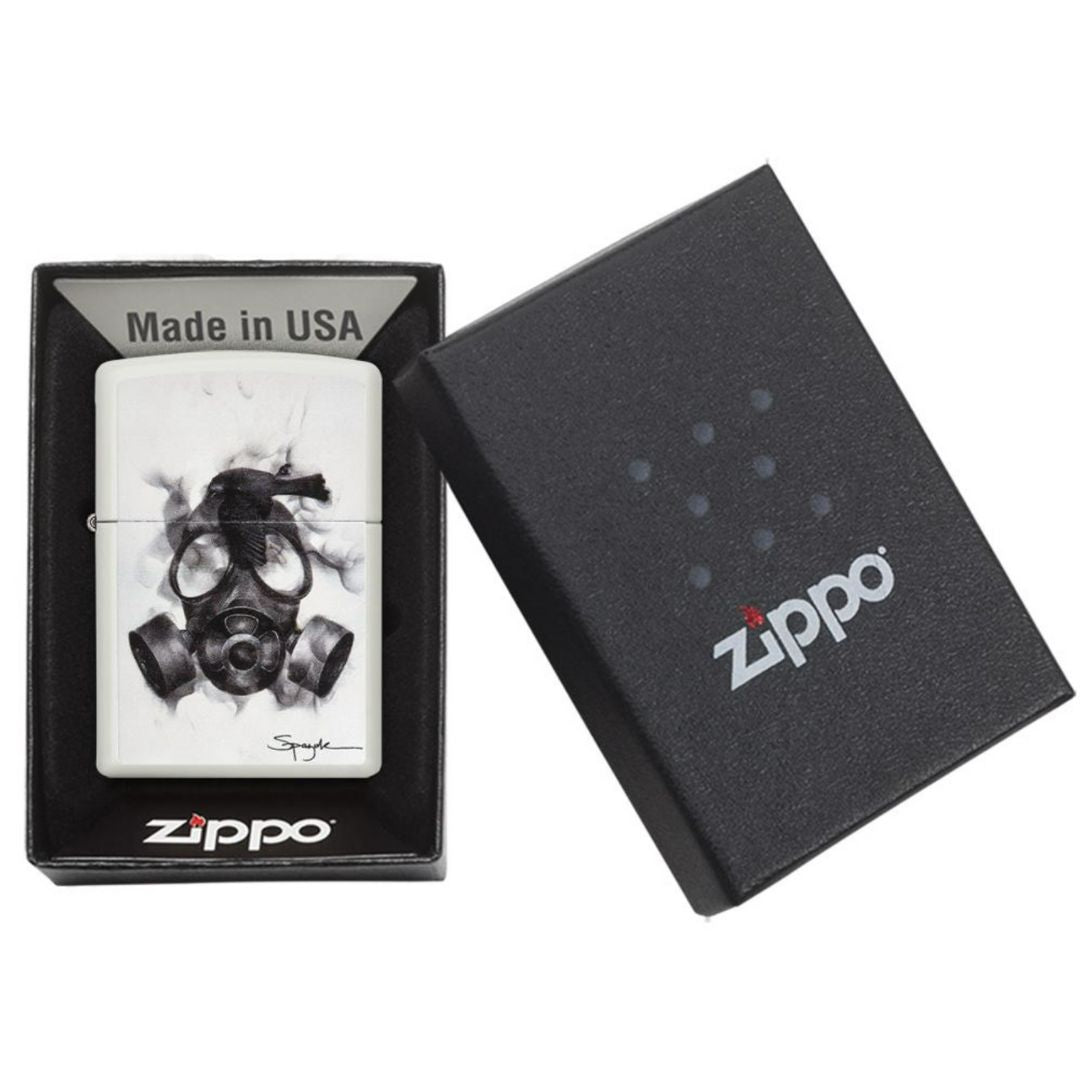 Zippo Flame Art Gas Mask in White Matte