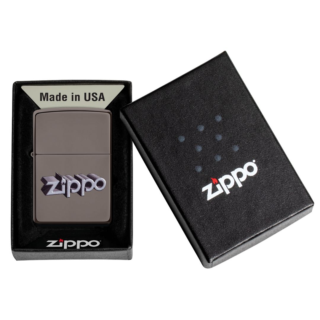 Zippo Black Ice 3D Logo Design