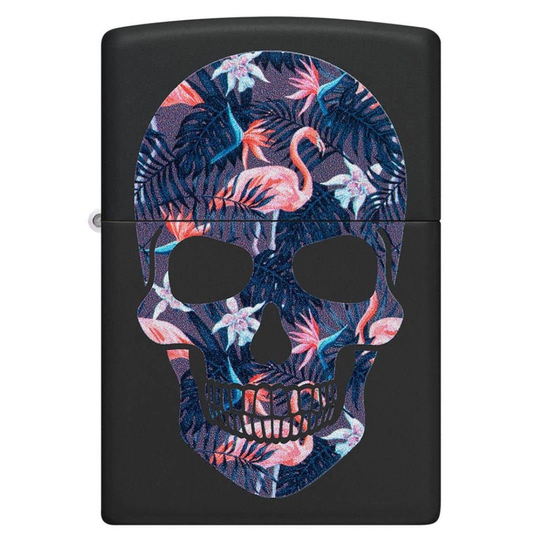 Zippo - Flamingo Skull Design