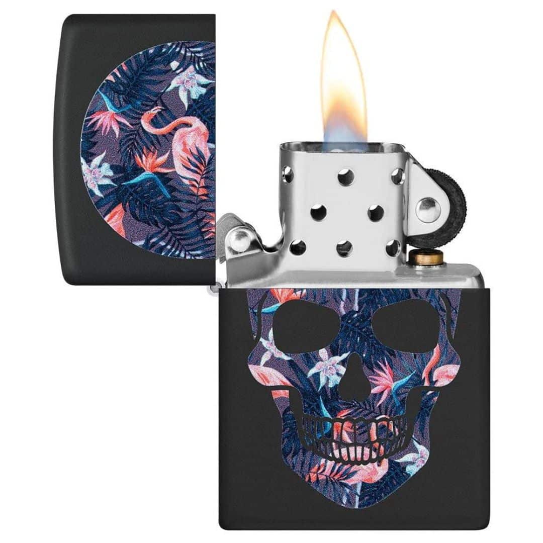 Zippo - Flamingo Skull Design