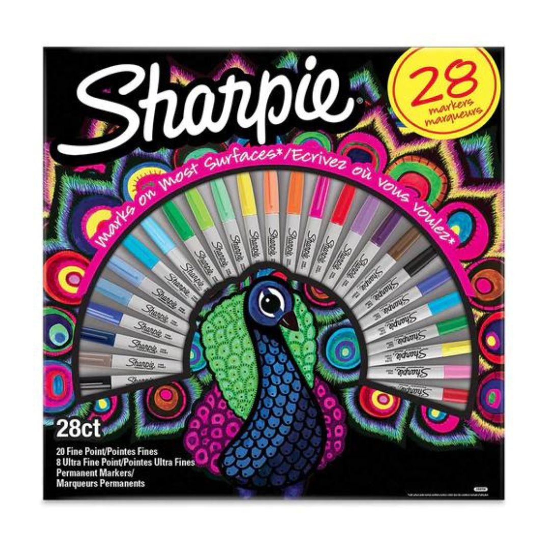 Sharpie Permanent Markers Set Of 28 Colours Peacock