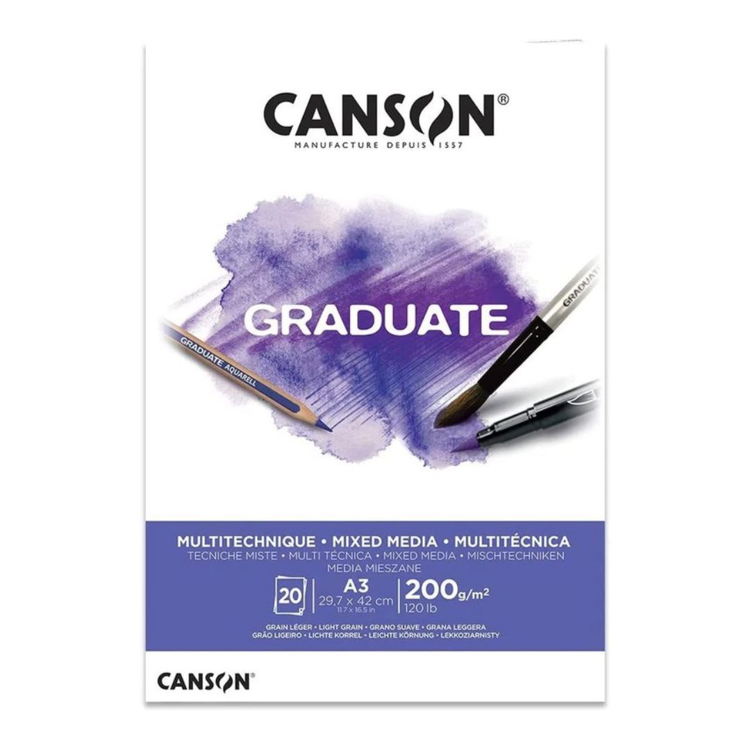 A3 Canson Graduate Mixed Media - White Paper 200g