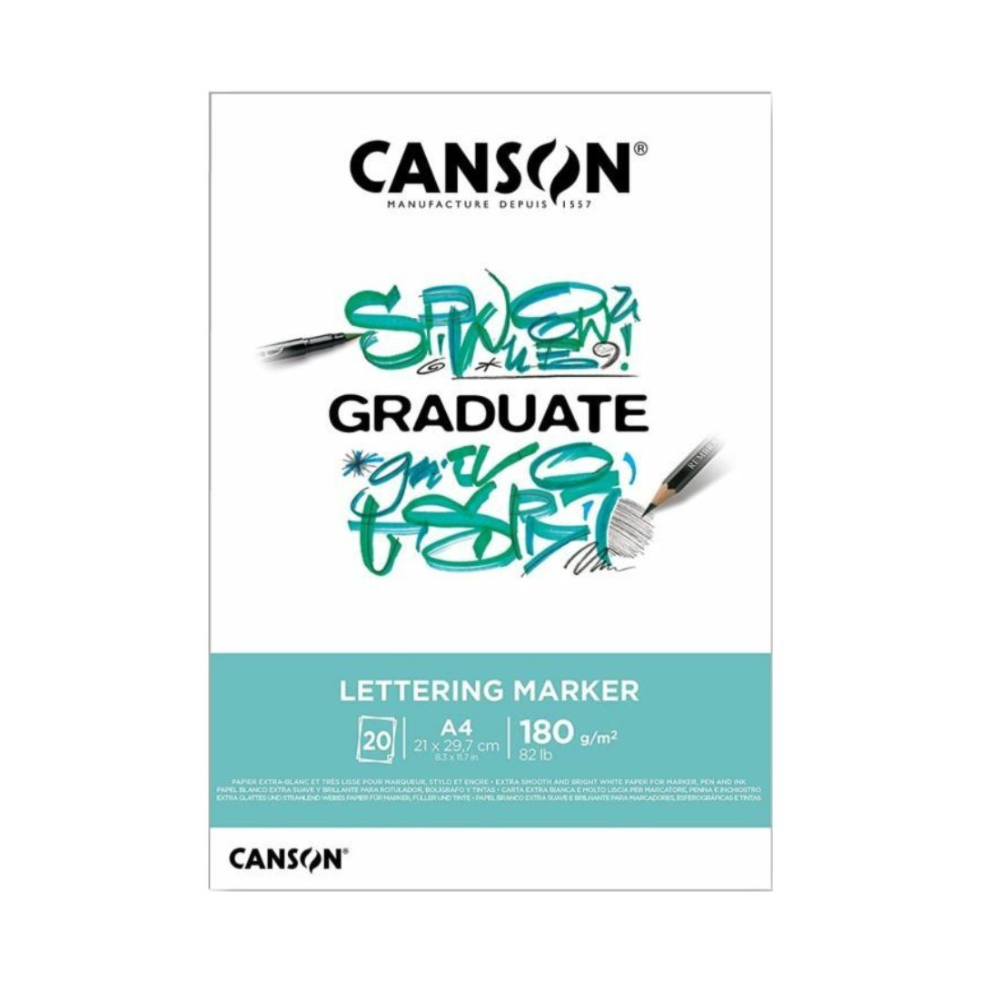 A4 Canson Lettering Paper Block for Marker 180g