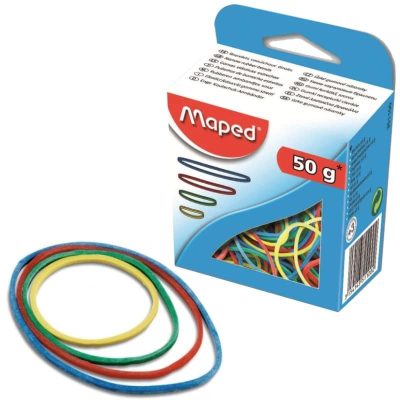 Maped Rubber Bands 50g - Assorted Colours & Sizes