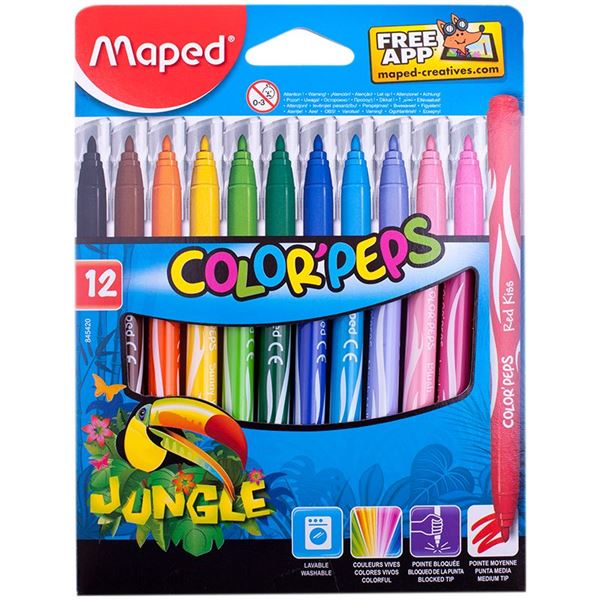 Maped Color'Peps Jungle Felt-Tip Markers x12