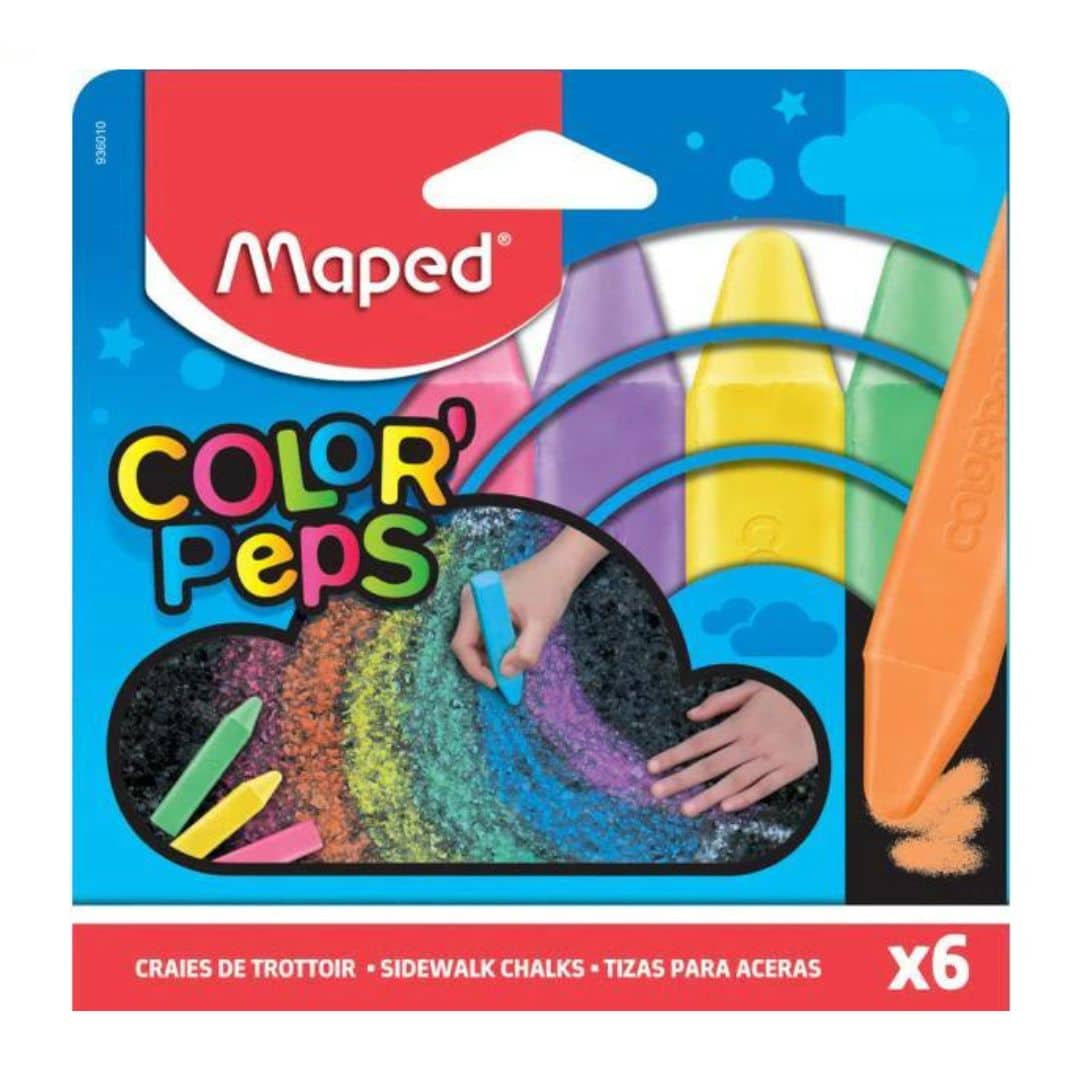 Maped Color'peps Box 6 Squared Sidewalk Chalks