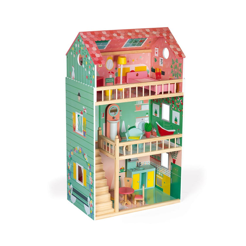 Janod - Wooden Happy Days Doll's House