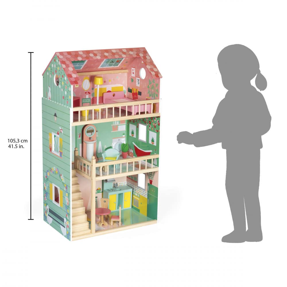 Janod - Wooden Happy Days Doll's House