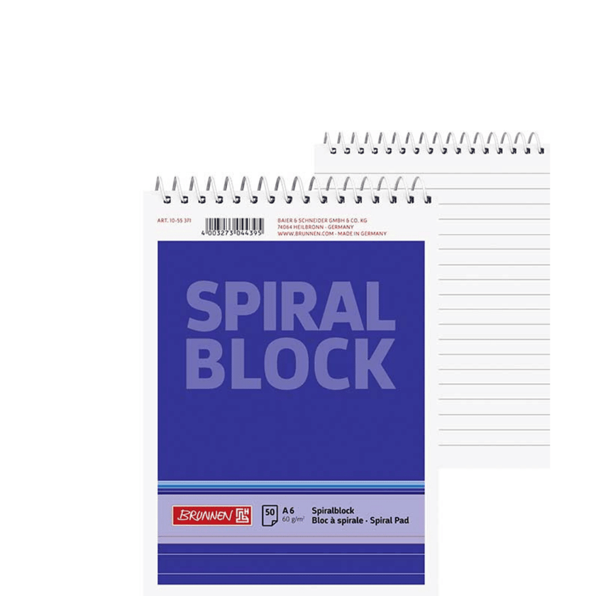 A6 Brunnen Top Spiral Block, Ruled