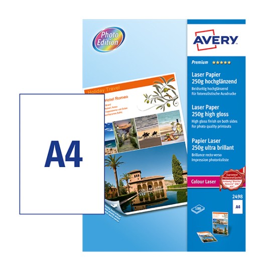 Avery-Zweckform 2498 Premium Color Laser Photo Paper 250 g/ sqm x1 She