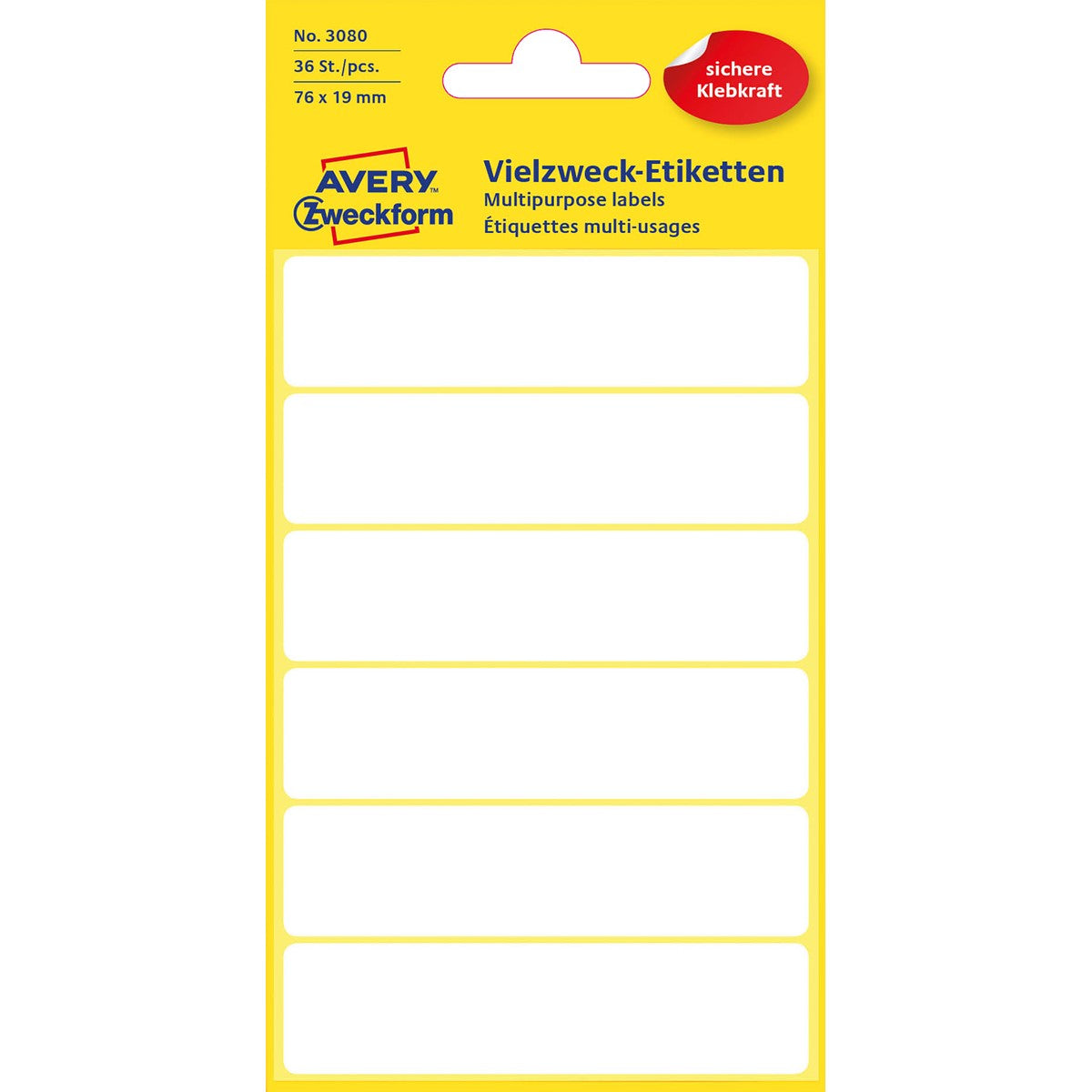 Avery Multipurpose Labels 36x19mm (x36pcs)