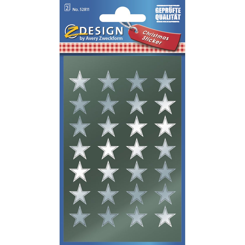 Avery Silver Star Stickers 13mm x56pcs